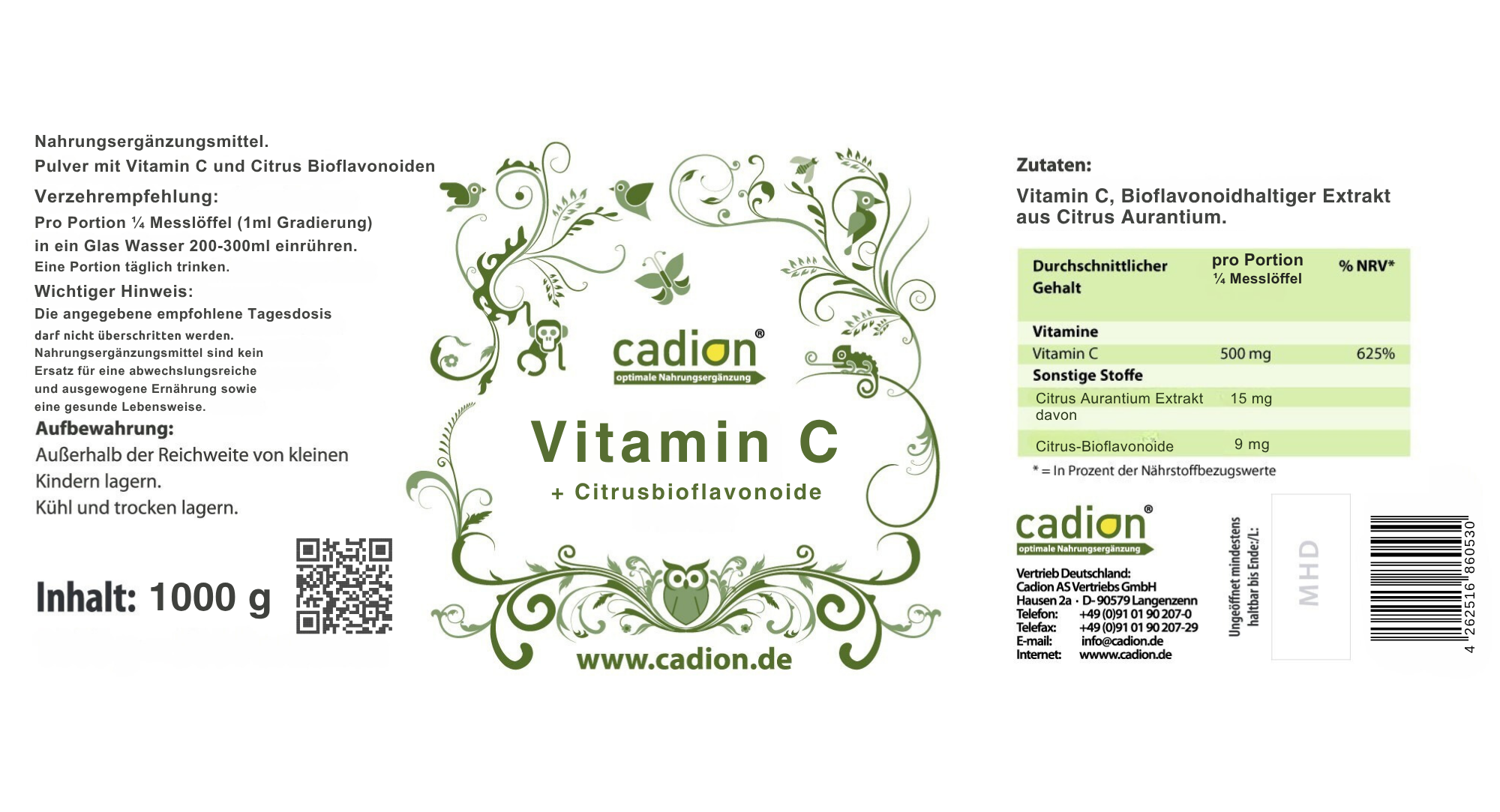 Vitamin C 1000g Pulver