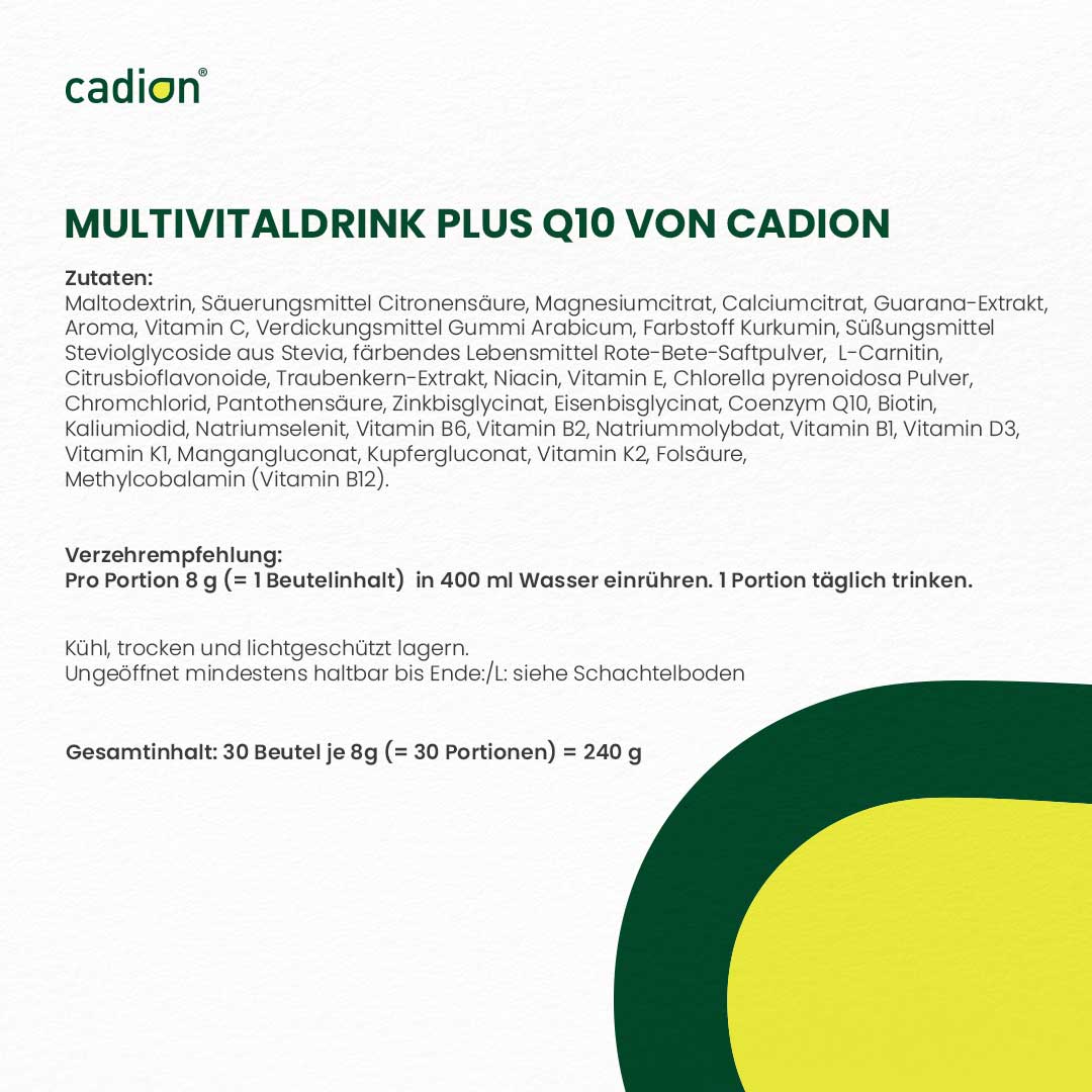 Multivitaldrink plus Q10 Beutel 5+1 Sparpack
