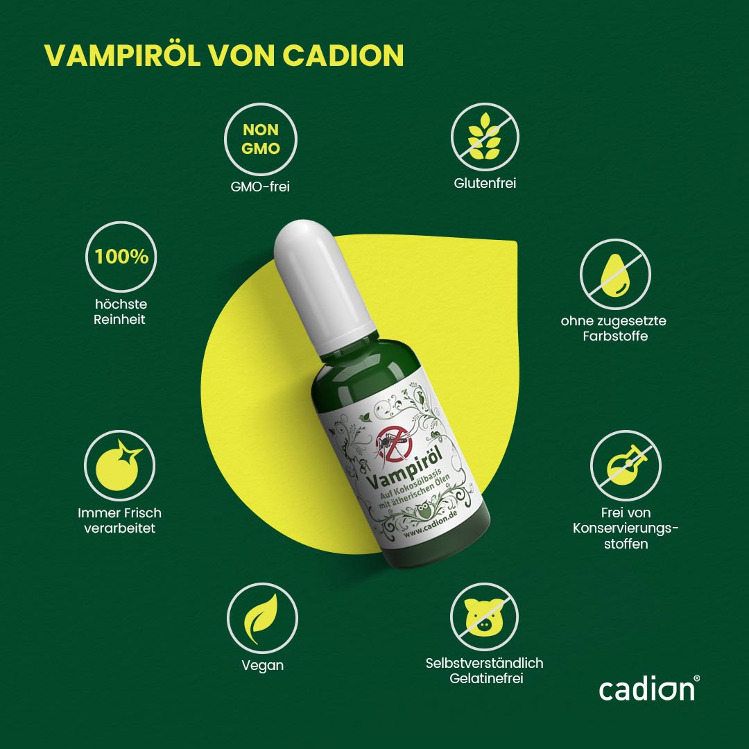 Vampiröl - flüssiges Mückenabwehrmittel - 100% natürlich Glasflasche mit Roll-on 50ml