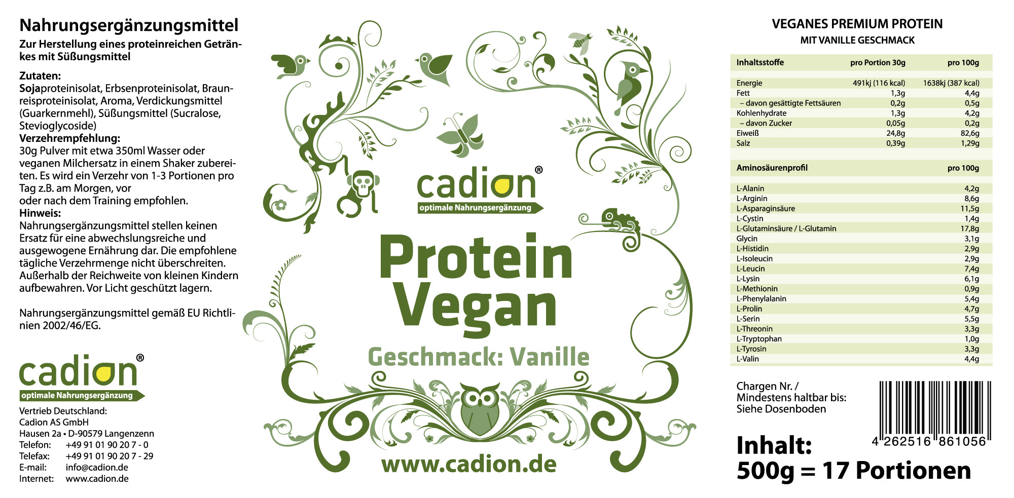 Premium Protein Vegane | Geschmack: Vanille