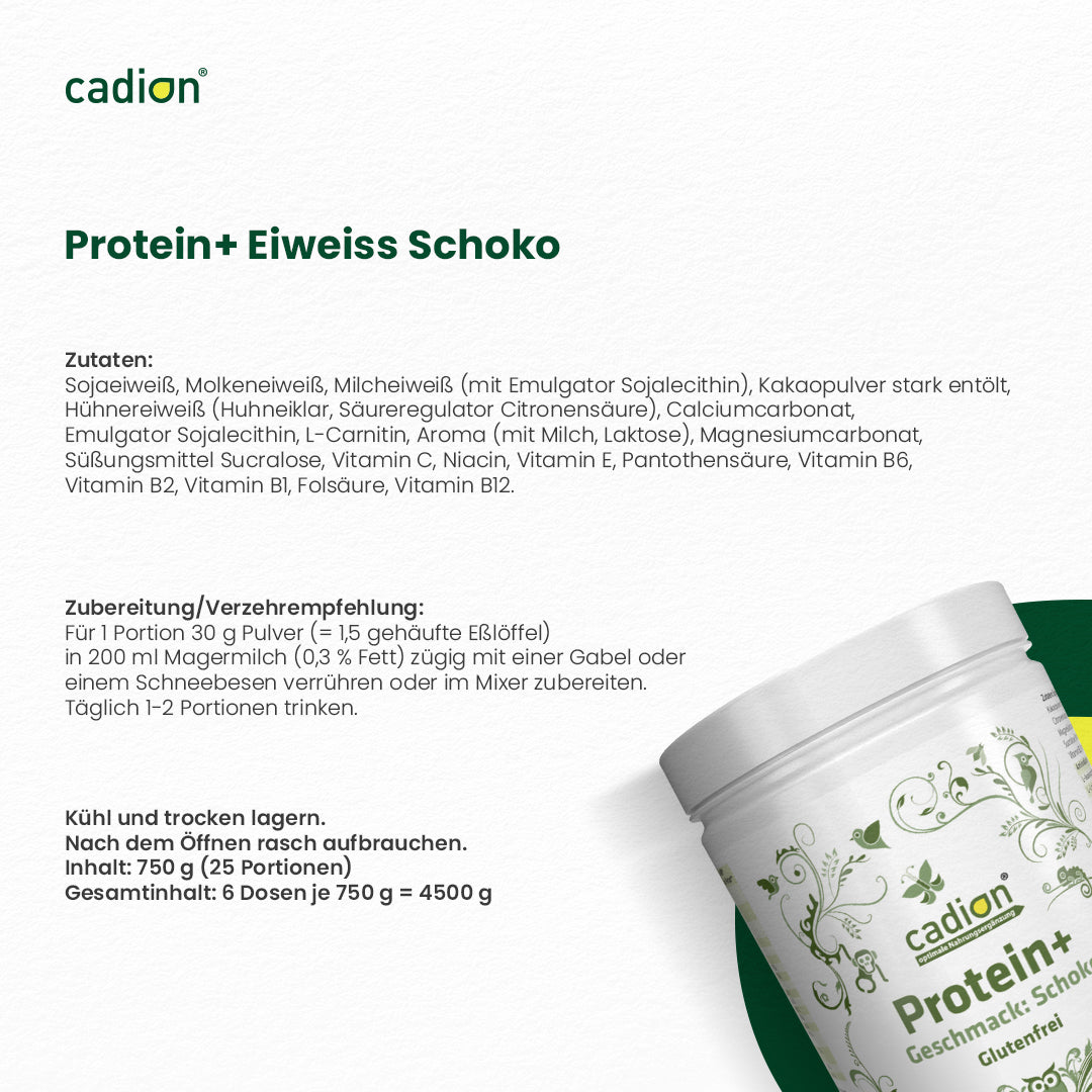 Protein+ Eiweiß Schoko (750g) 5+1 Sparpack