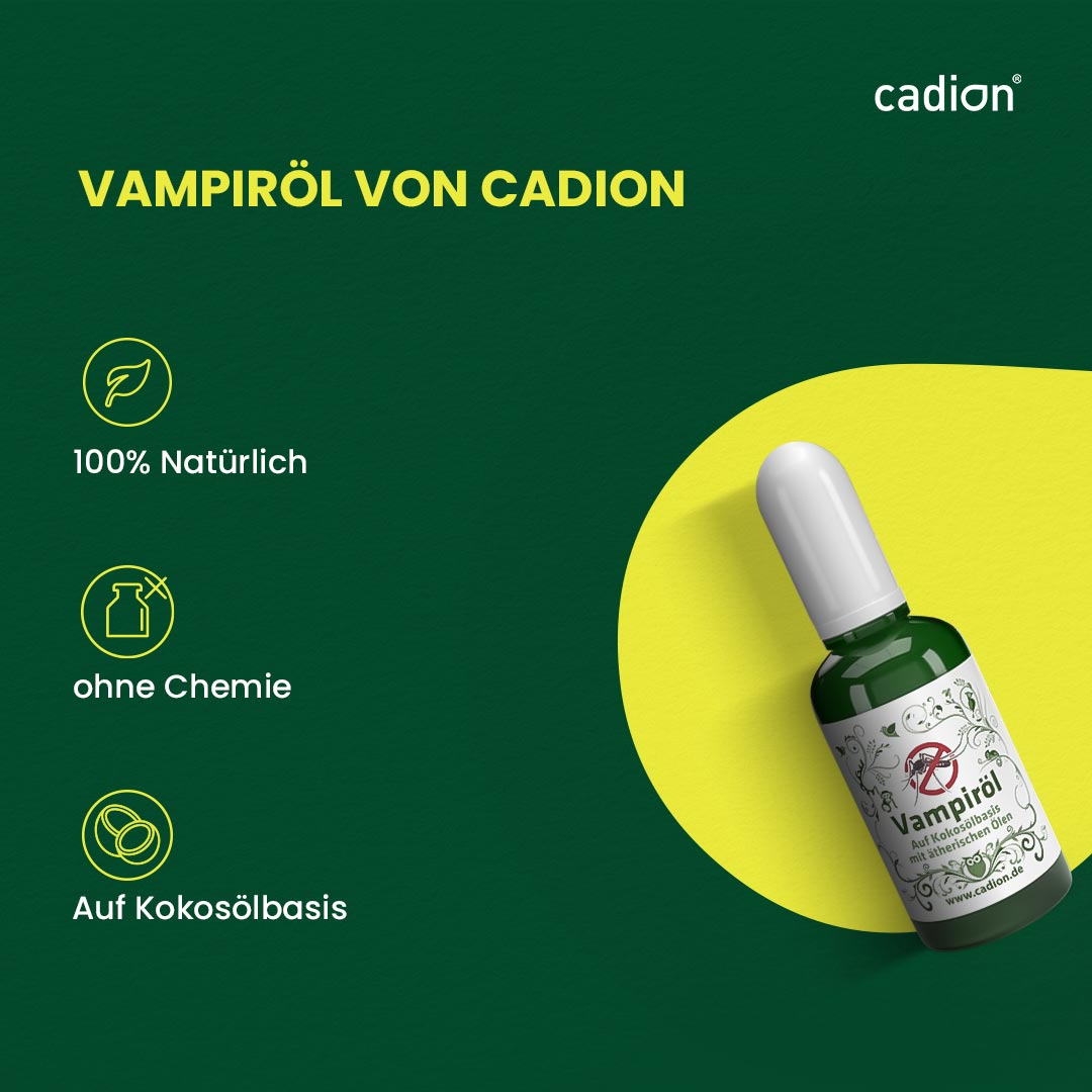 Vampiröl - flüssiges Mückenabwehrmittel - 100% natürlich Glasflasche mit Roll-on 50ml