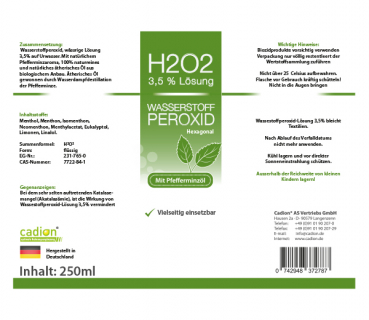 Wasserstoffperoxid 3,5 %  Lösung mit Pfefferminzöl   250 ml